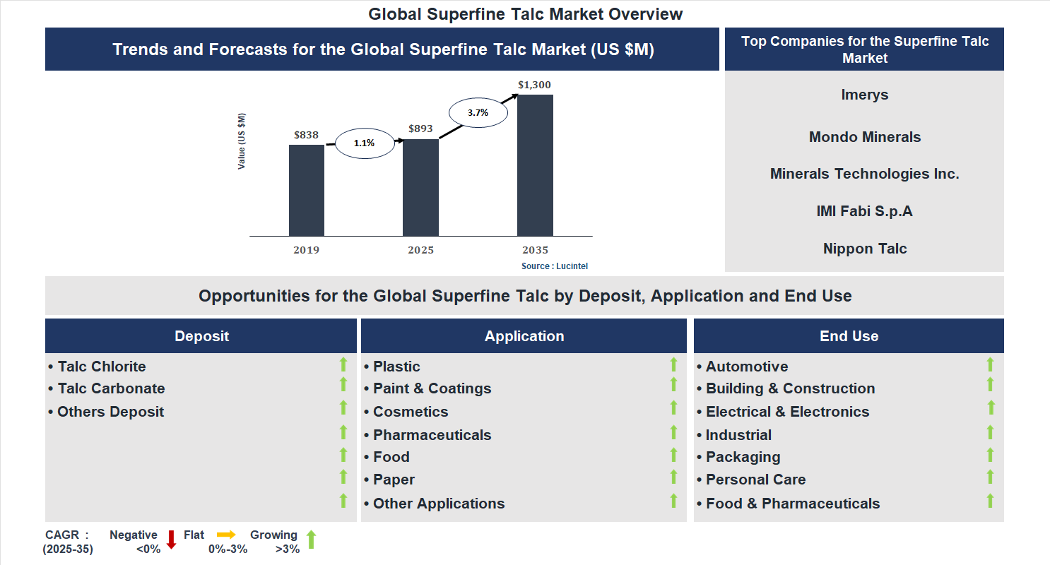 Superfine Talc Market Trends and Forecast